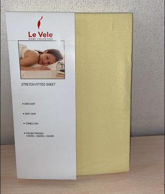Простирадло Le Vele Light Yellow трикотажне 140 -160х200 см + резинка